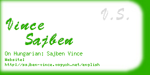 vince sajben business card